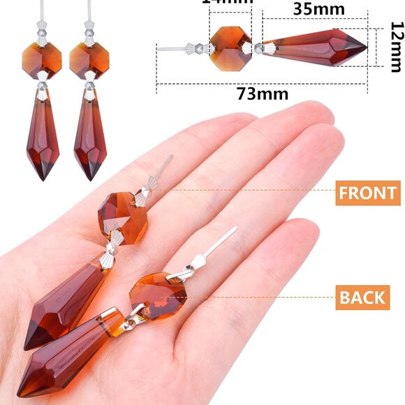 20pcs Crystal Icicle Prisms Chandelier Replacement Drop Pendants Octagon Crystal - Picture 2 of 7